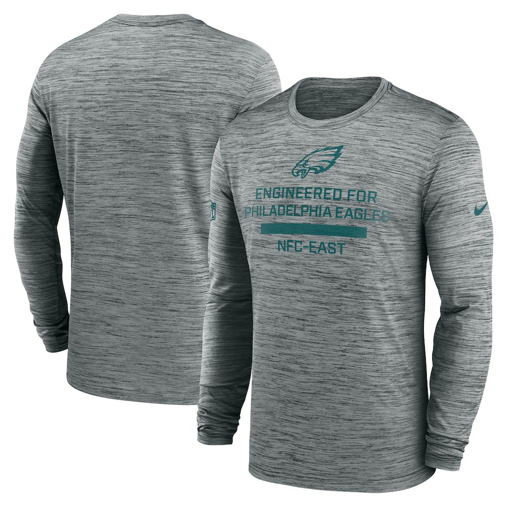 Nike Philadelphia Eagles Sideline Velocity Performance Long Sleeve T-Shirt - Gray