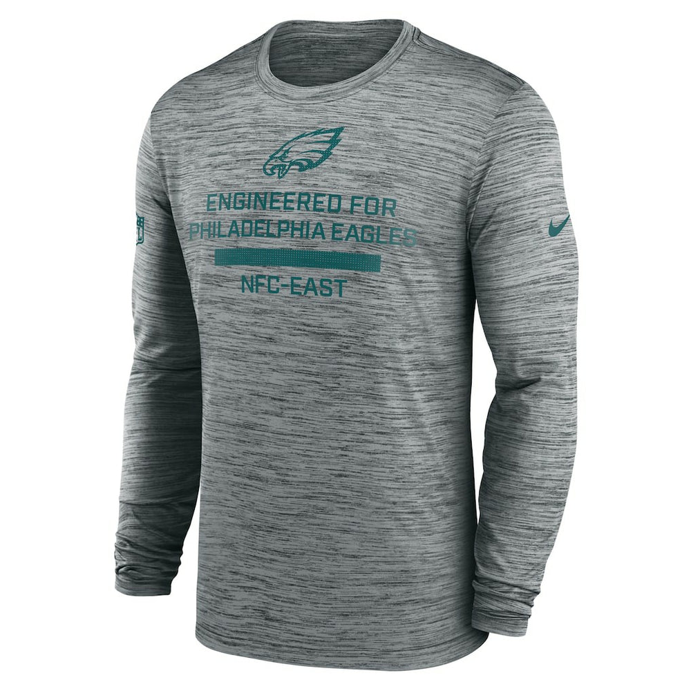 Nike Philadelphia Eagles Sideline Velocity Performance Long Sleeve T-Shirt - Gray