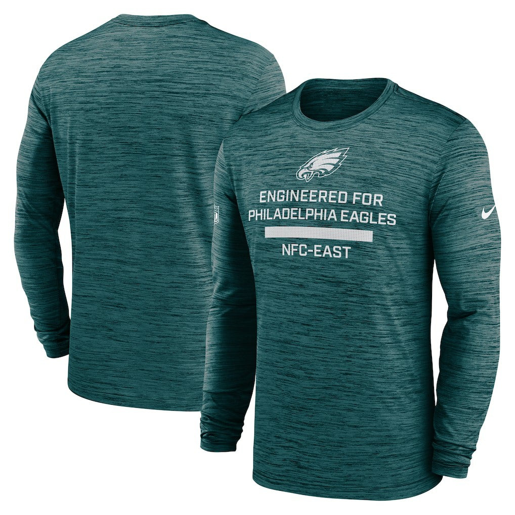 Nike Philadelphia Eagles Sideline Velocity Performance Long Sleeve T-Shirt - Midnight Green