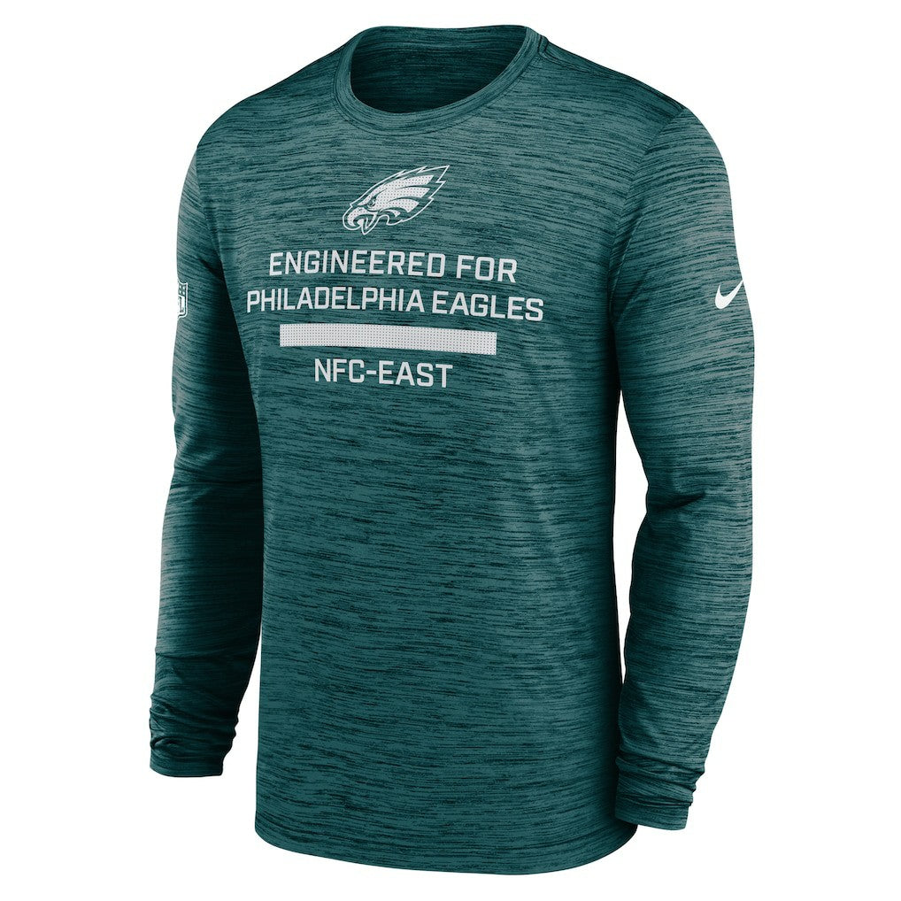 Nike Philadelphia Eagles Sideline Velocity Performance Long Sleeve T-Shirt - Midnight Green