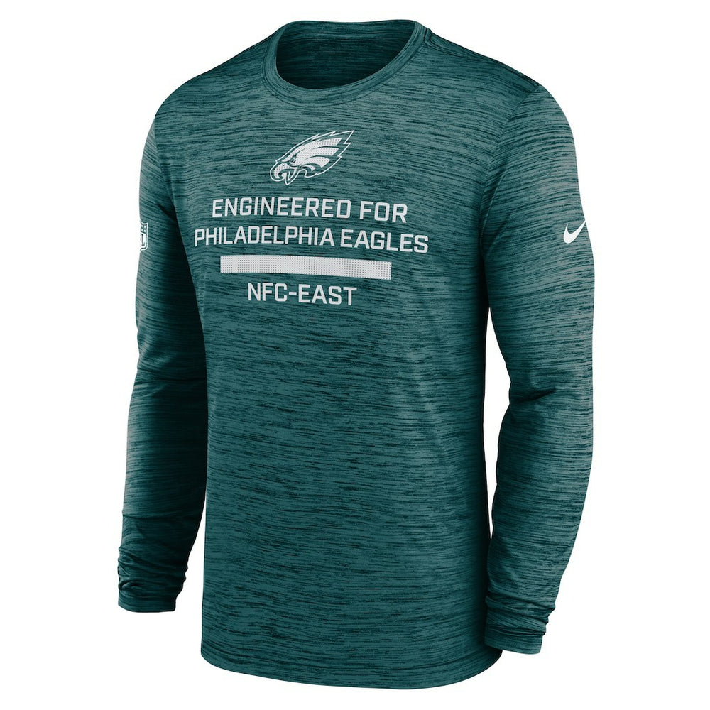 Nike Philadelphia Eagles Sideline Velocity Performance Long Sleeve T-Shirt - Midnight Green