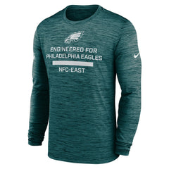 Nike Philadelphia Eagles Sideline Velocity Performance Long Sleeve T-Shirt - Midnight Green