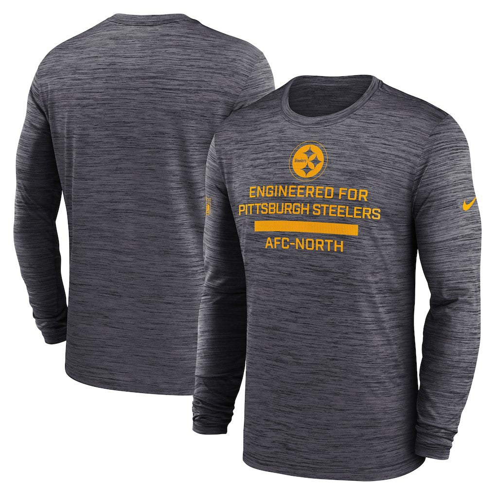 Nike Pittsburgh Steelers Sideline Velocity Performance Long Sleeve T-Shirt - Black