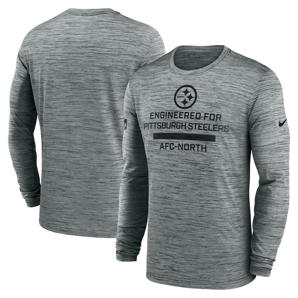 Nike Pittsburgh Steelers Sideline Velocity Performance Long Sleeve T-Shirt - Gray