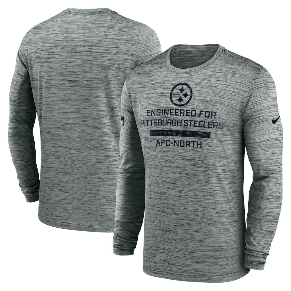 Nike Pittsburgh Steelers Sideline Velocity Performance Long Sleeve T-Shirt - Gray