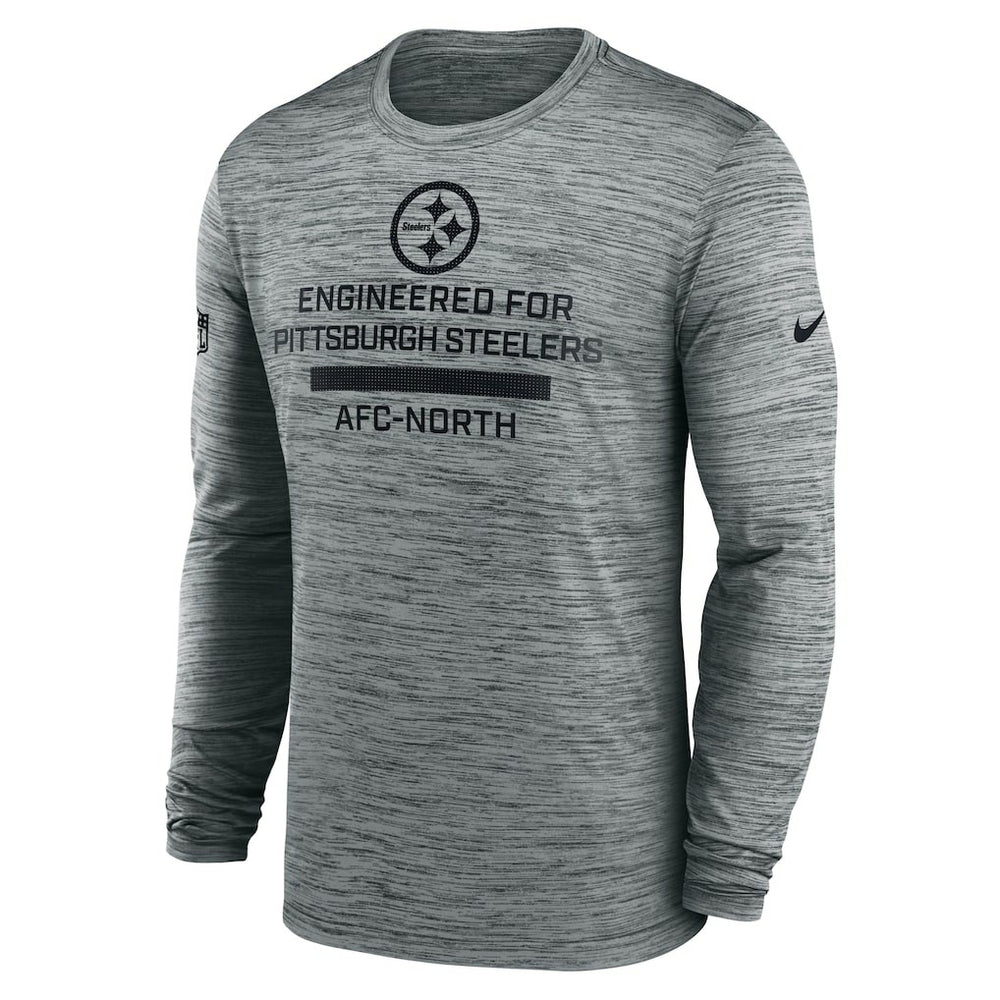 Nike Pittsburgh Steelers Sideline Velocity Performance Long Sleeve T-Shirt - Gray