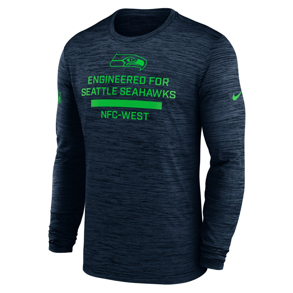 Nike Seattle Seahawks Sideline Velocity Performance Long Sleeve T-Shirt - College Navy