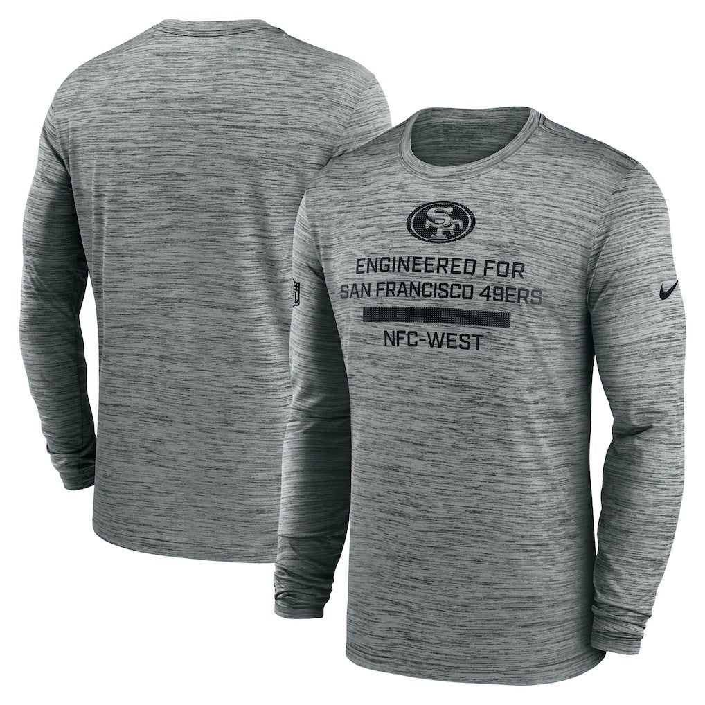 Nike San Francisco 49ers Sideline Velocity Performance Long Sleeve T-Shirt - Gray