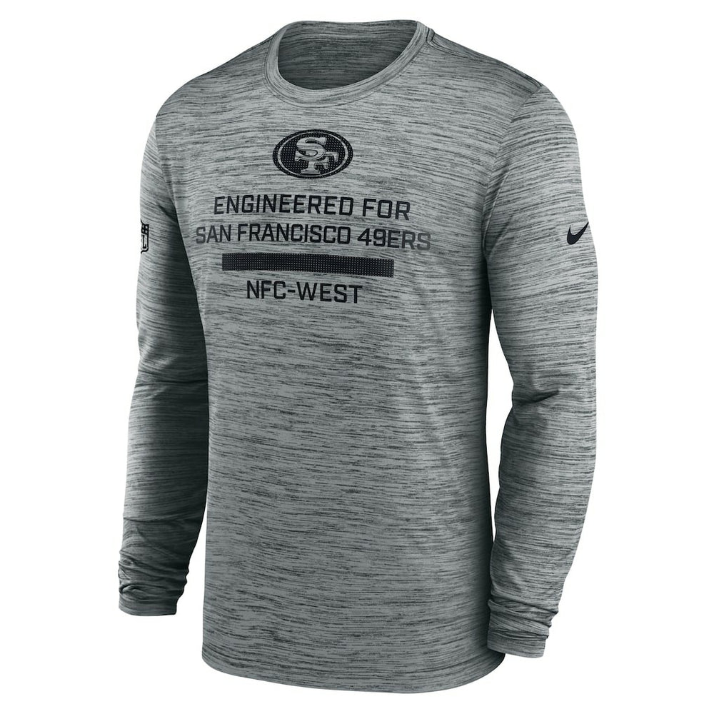 Nike San Francisco 49ers Sideline Velocity Performance Long Sleeve T-Shirt - Gray