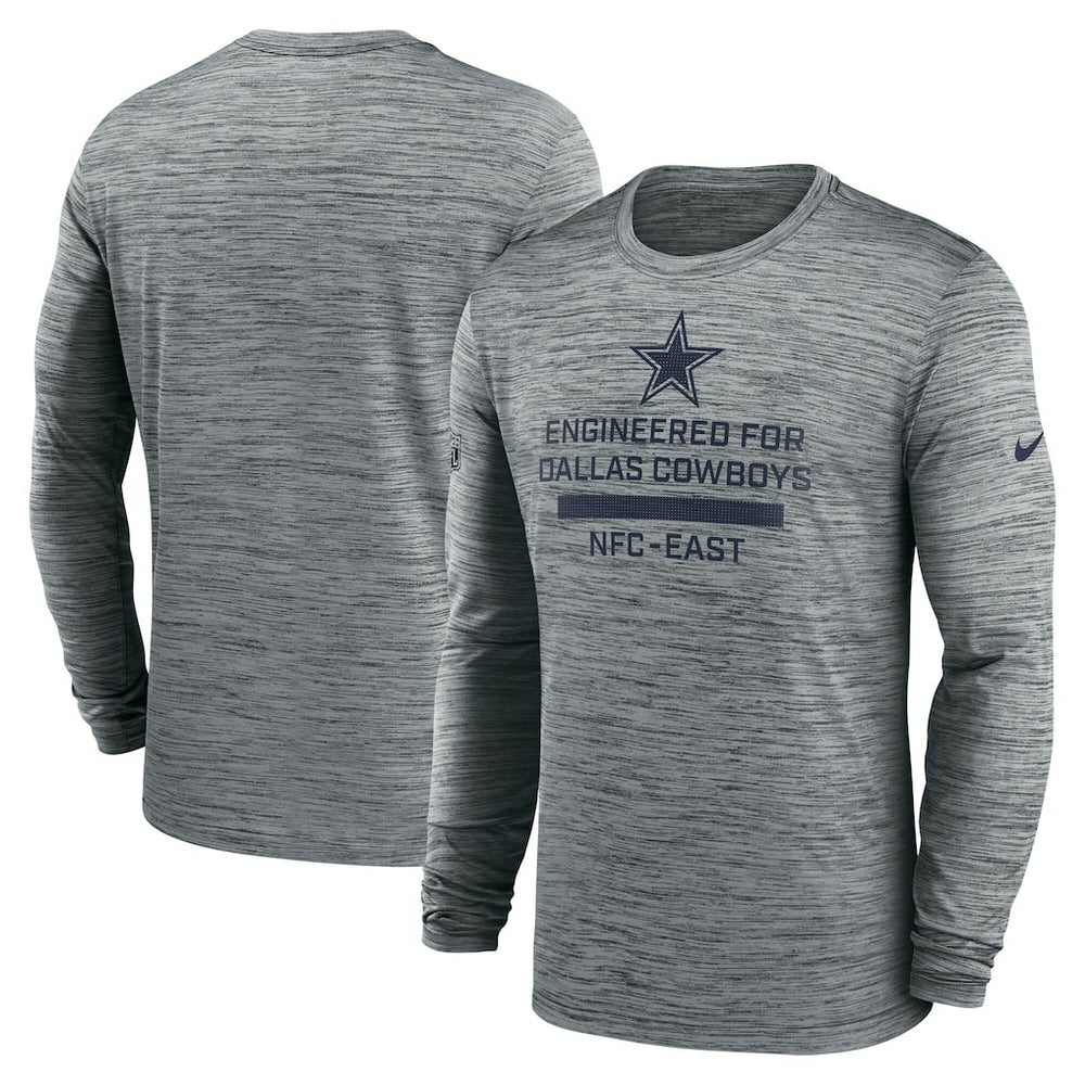 Nike Dallas Cowboys Sideline Velocity Performance Long Sleeve T-Shirt - Gray