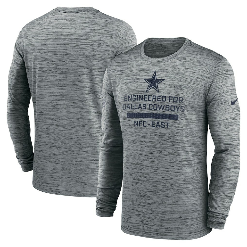 Nike Dallas Cowboys Sideline Velocity Performance Long Sleeve T-Shirt - Gray