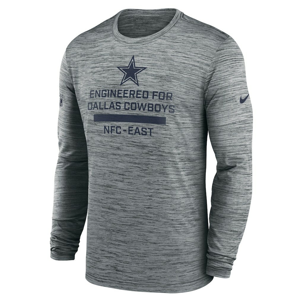 Nike Dallas Cowboys Sideline Velocity Performance Long Sleeve T-Shirt - Gray