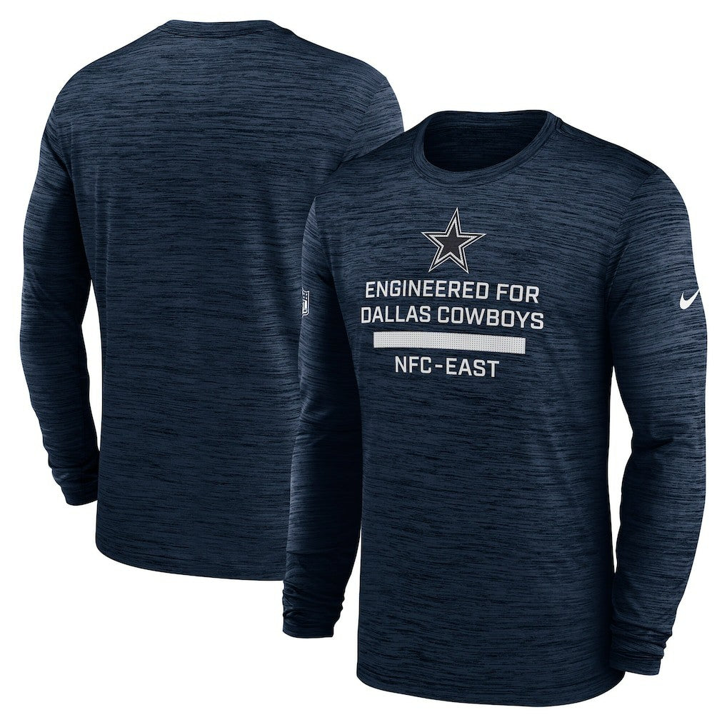 Nike Dallas Cowboys Sideline Velocity Performance Long Sleeve T-Shirt - Navy