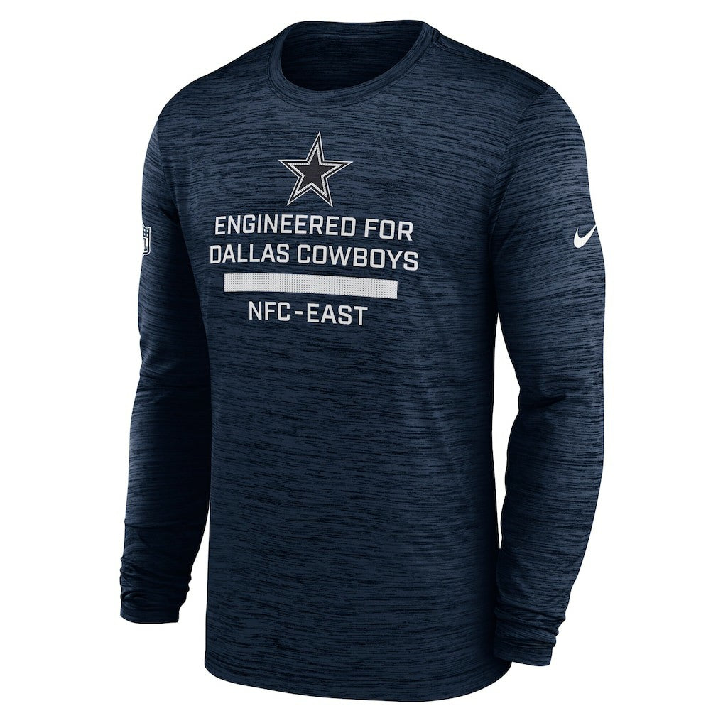 Nike Dallas Cowboys Sideline Velocity Performance Long Sleeve T-Shirt - Navy