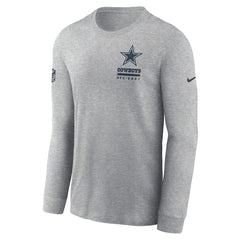 Nike Dallas Cowboys Sideline Dri-FIT Long Sleeve T-Shirt Heather Gray