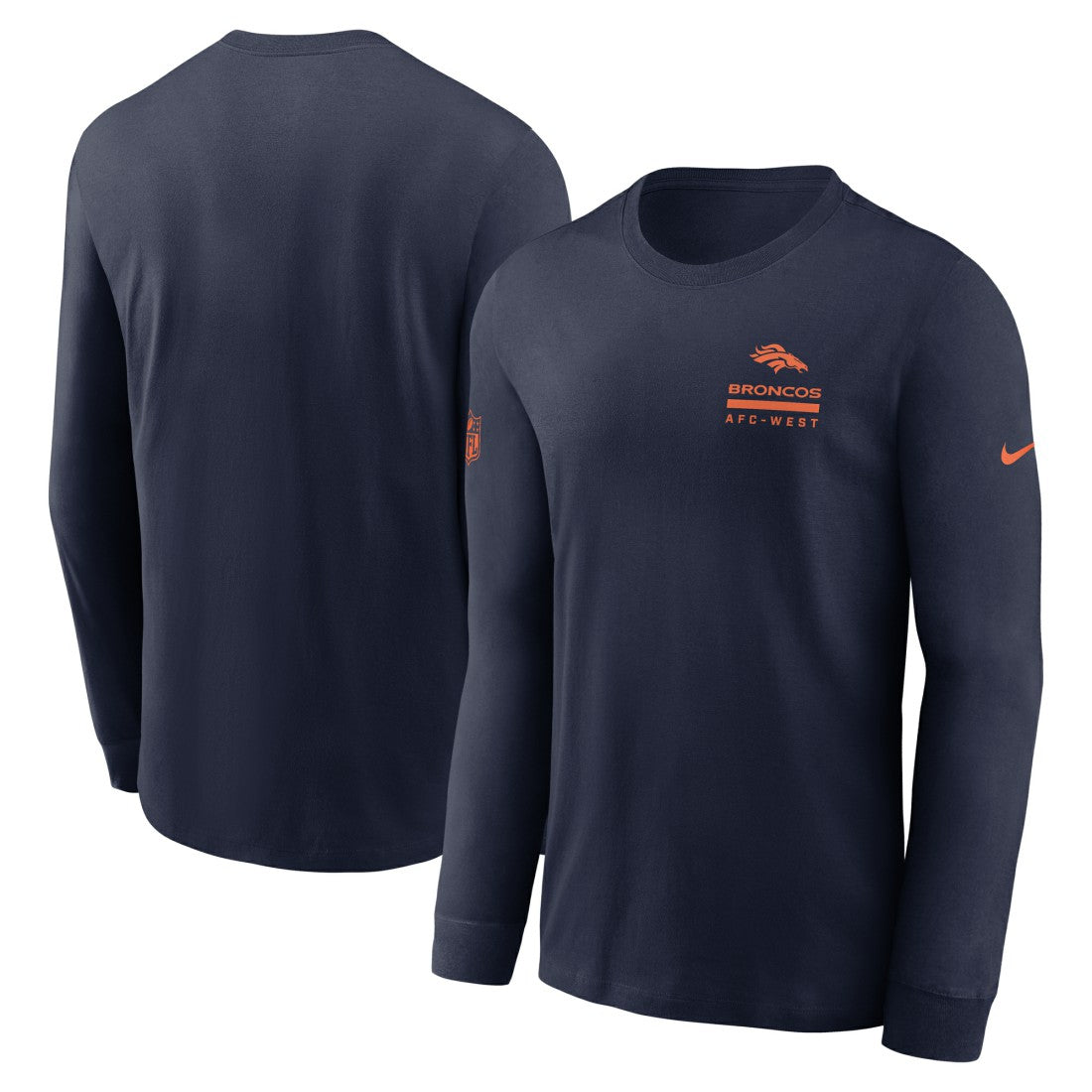 Nike Denver Broncos Sideline Dri-FIT Long Sleeve T-Shirt Navy