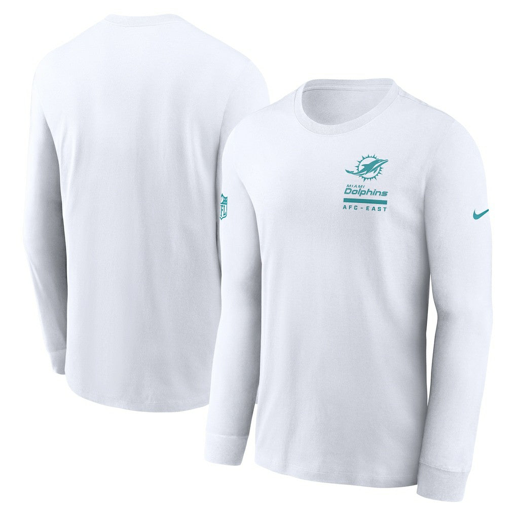 Nike Miami Dolphins Sideline Dri-FIT Long Sleeve T-Shirt White