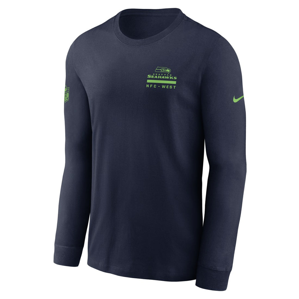 Nike Seattle Seahawks Sideline Dri-FIT Long Sleeve T-Shirt College Navy