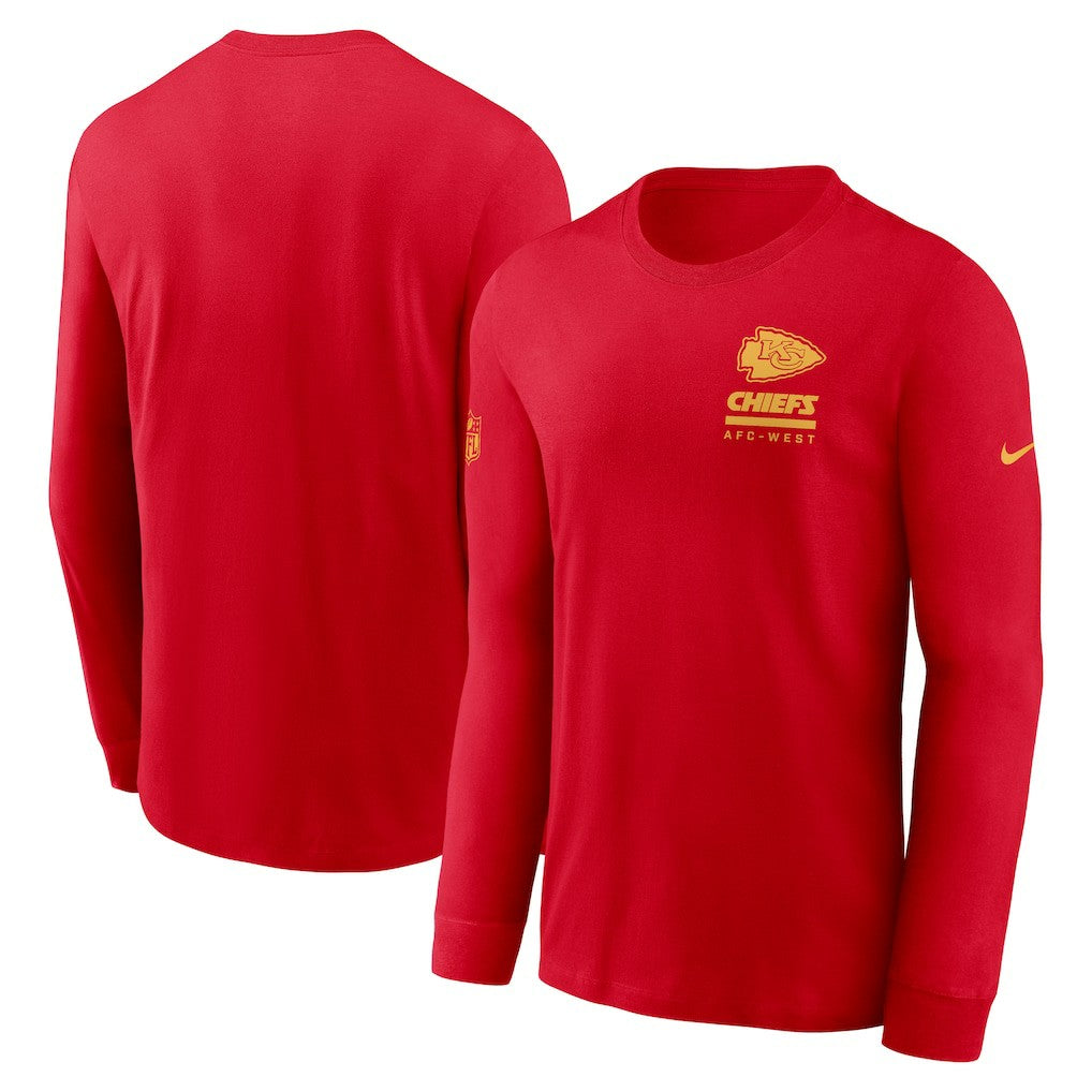 Nike Kansas City Chiefs Sideline Dri-FIT Long Sleeve T-Shirt Red