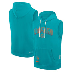 Nike Miami Dolphins Sideline Standard Issue Dri-FIT Sleeveless Hoodie Aqua