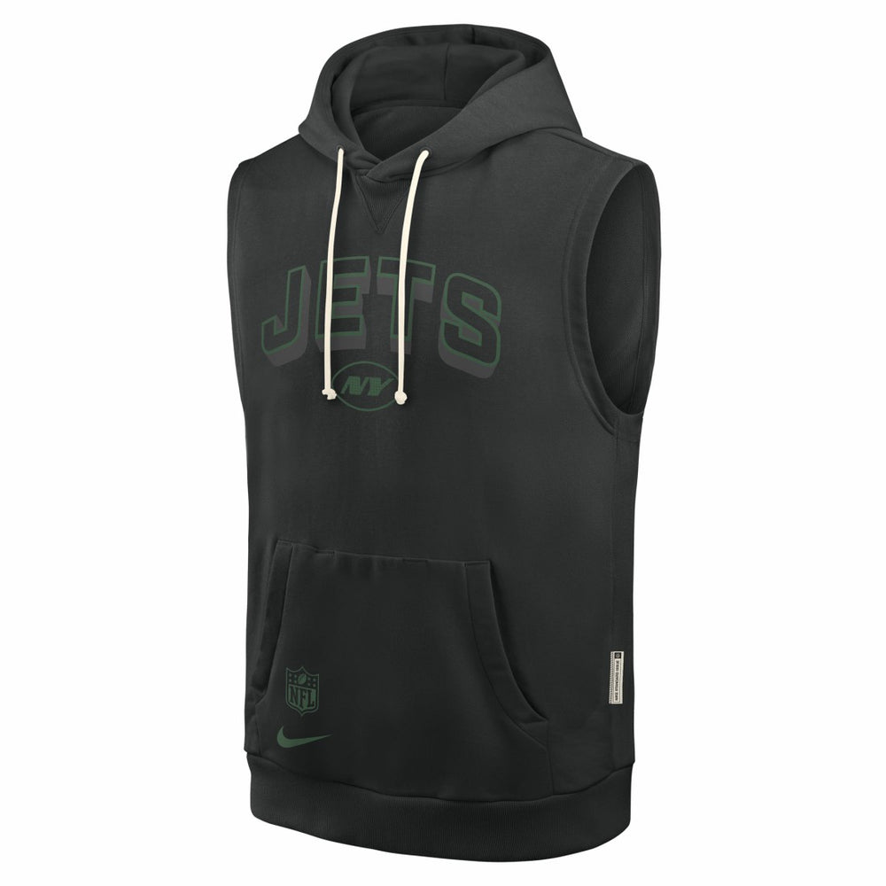 Nike New York Jets Sideline Standard Issue Dri-FIT Sleeveless Hoodie Black