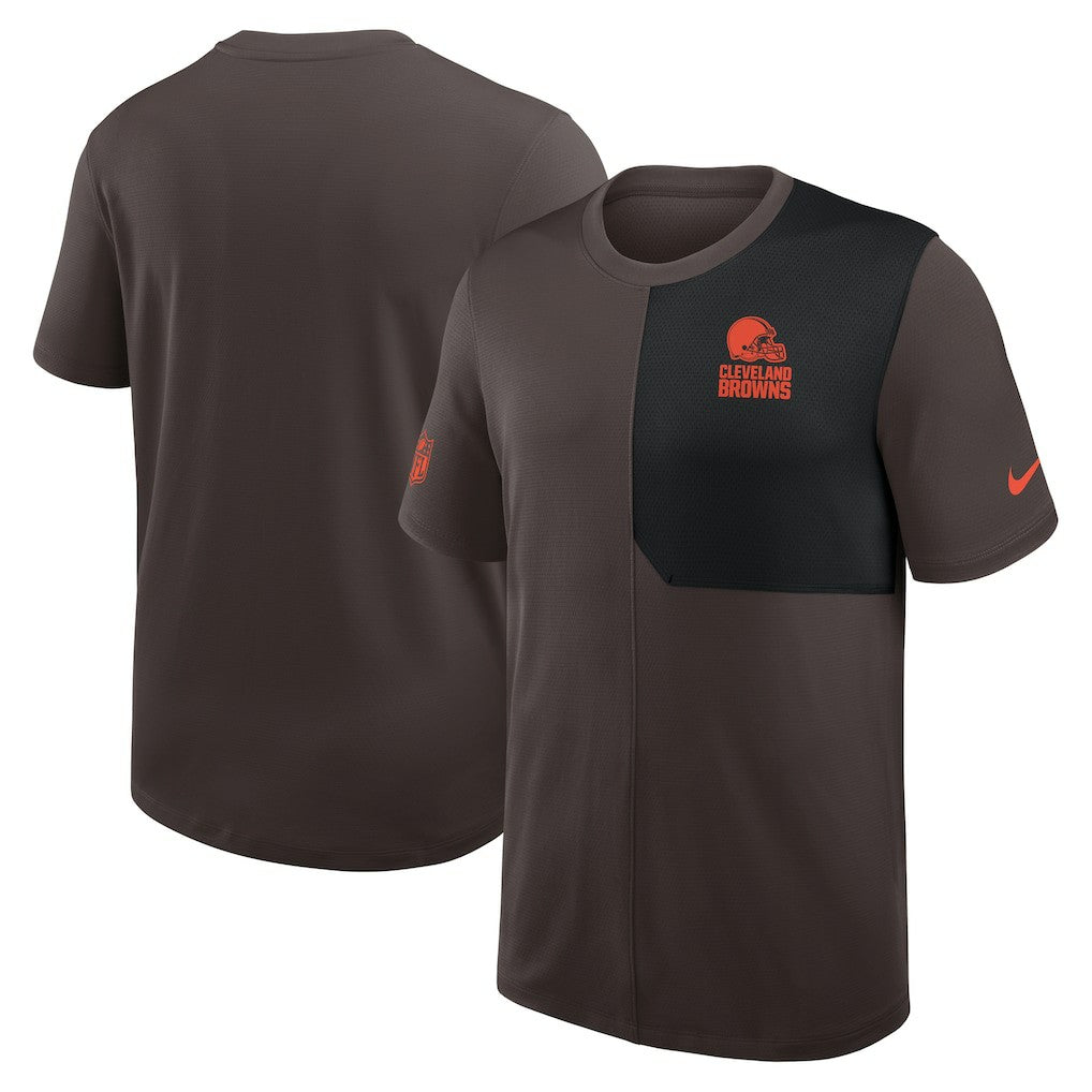 Nike Cleveland Browns Sideline UV Dri-Fit Coach Shirt Brown