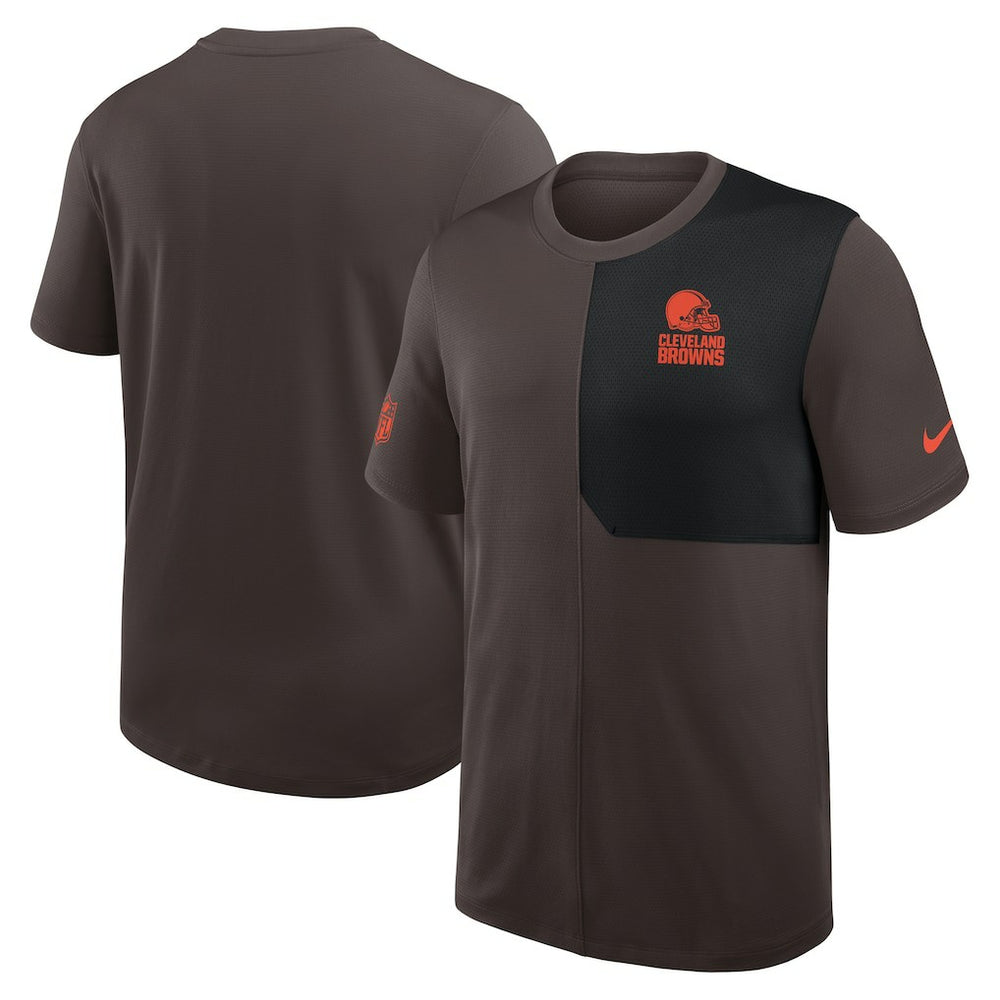 Nike Cleveland Browns Sideline UV Dri-Fit Coach Shirt Brown