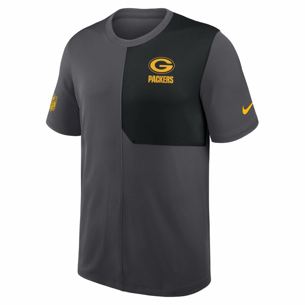 Nike Green Bay Packers Sideline UV Dri-Fit Coach Shirt Gray