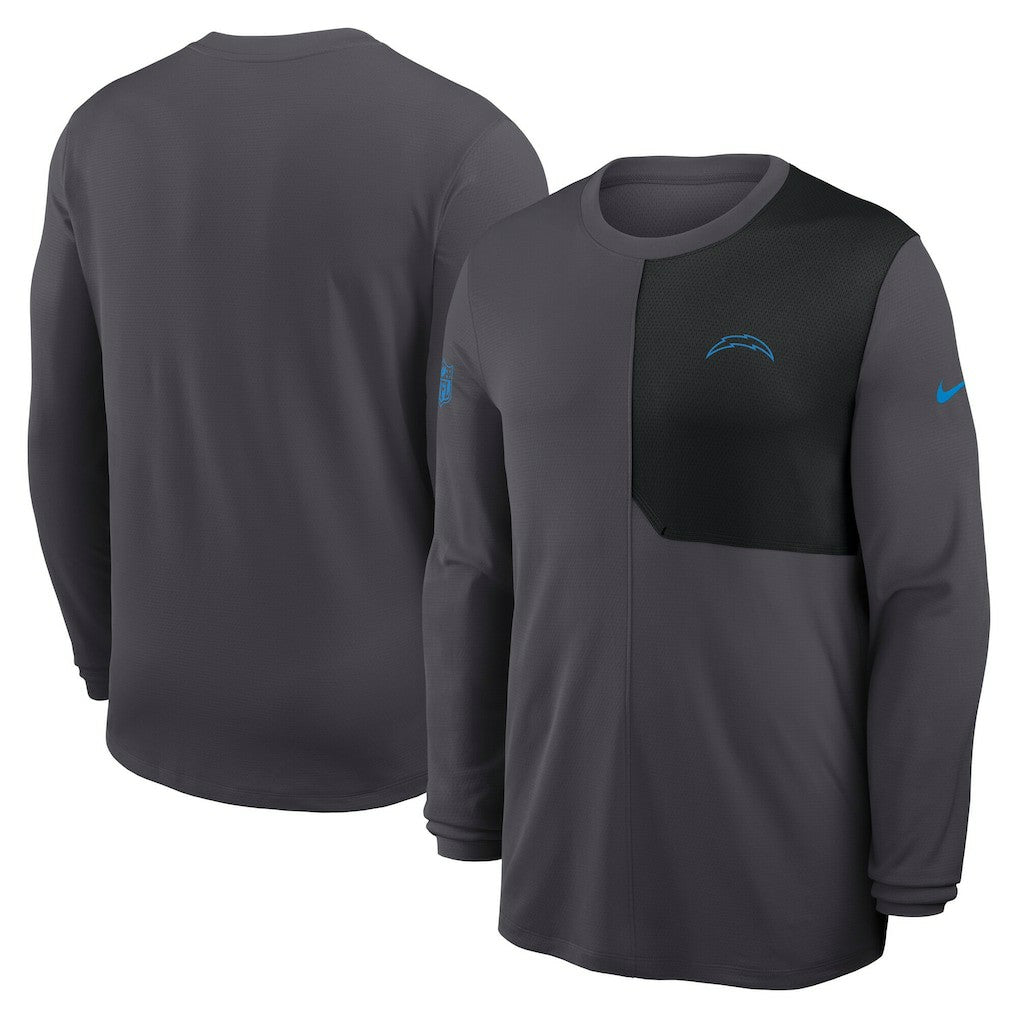 Nike Los Angeles Chargers Sideline Coach UV Dri-FIT Long Sleeve Shirt Gray
