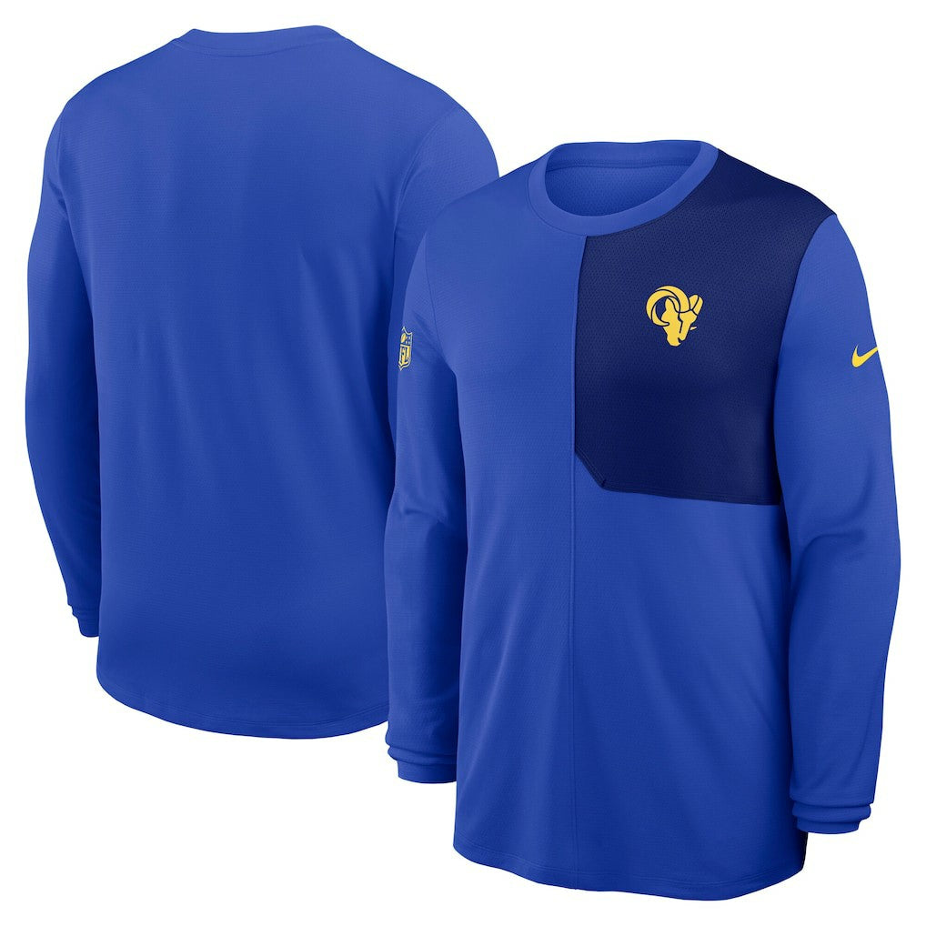 Nike Los Angeles Rams Sideline Coach UV Dri-FIT Long Sleeve Shirt Royal