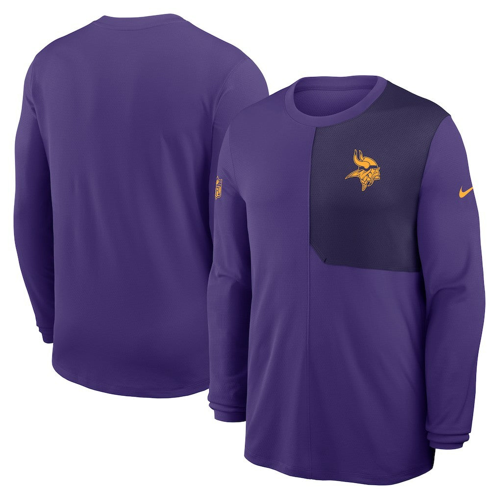 Nike Minnesota Vikings Sideline Coach UV Dri-FIT Long Sleeve Shirt Purple