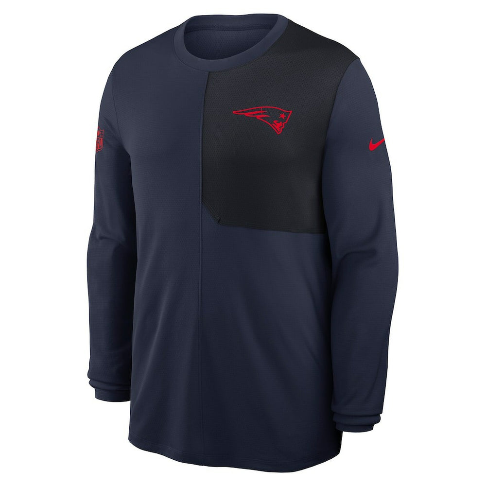 Nike New England Patriots Sideline Coach UV Dri-FIT Long Sleeve Shirt Navy