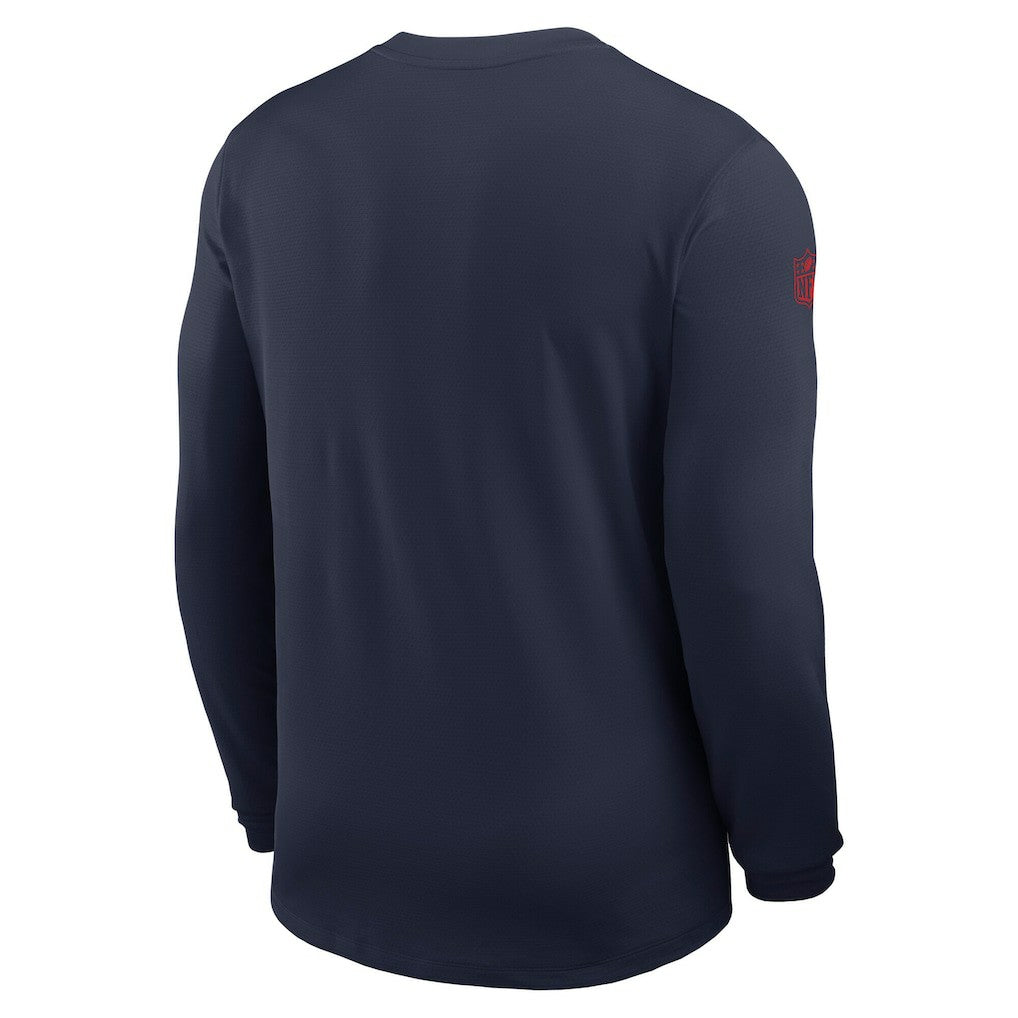 Nike New England Patriots Sideline Coach UV Dri-FIT Long Sleeve Shirt Navy