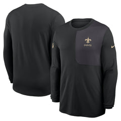Nike New Orleans Saints Sideline Coach UV Dri-FIT Long Sleeve Shirt Black