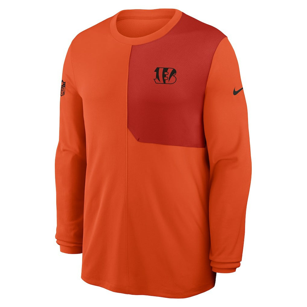 Nike Cincinnati Bengals Sideline Coach UV Dri-FIT Long Sleeve Shirt Orange