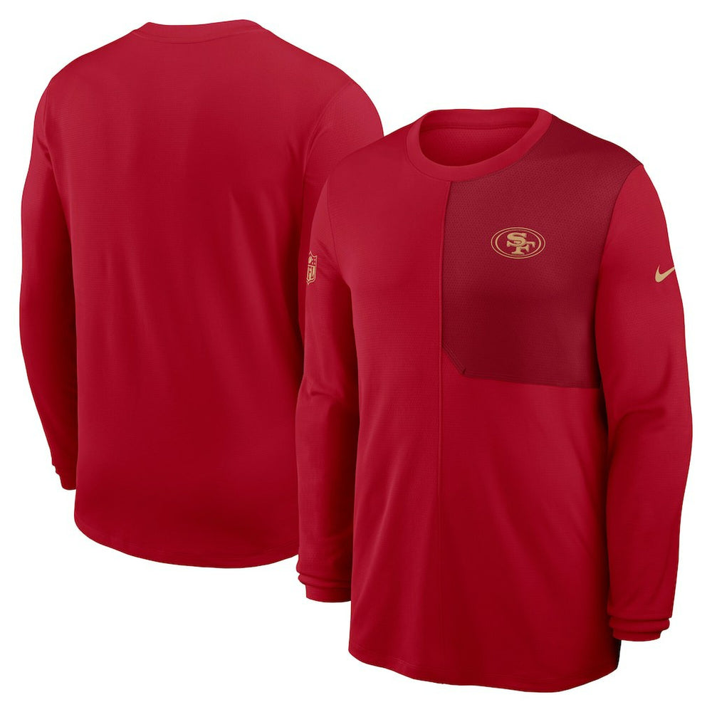 Nike San Francisco 49ers Sideline Coach UV Dri-FIT Long Sleeve Shirt Scarlet