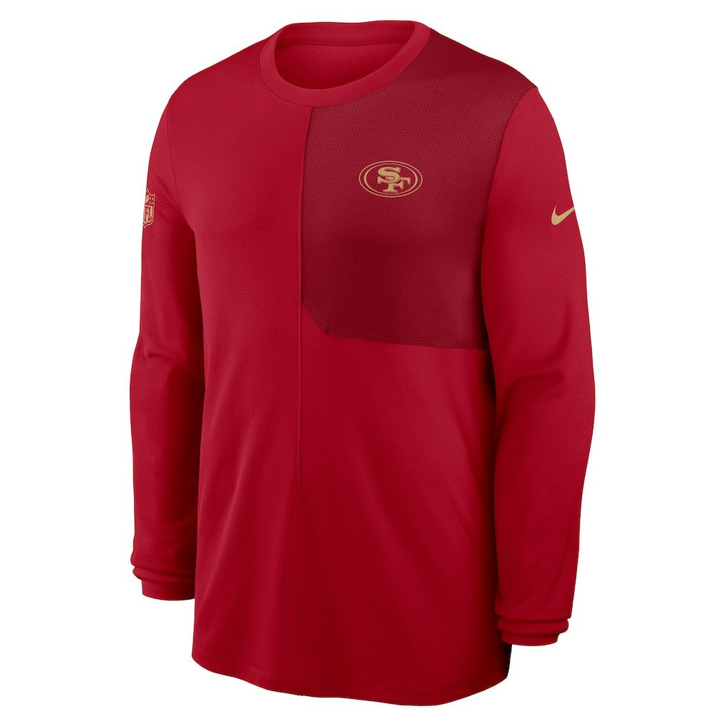Nike San Francisco 49ers Sideline Coach UV Dri-FIT Long Sleeve Shirt Scarlet