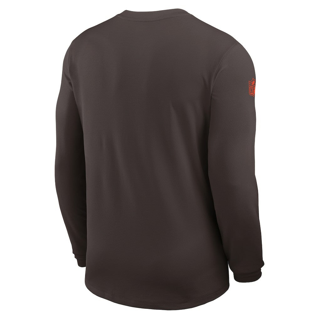 Nike Cleveland Browns Sideline Coach UV Dri-FIT Long Sleeve Shirt Brown