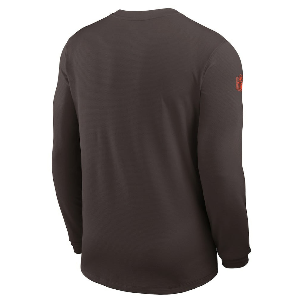 Nike Cleveland Browns Sideline Coach UV Dri-FIT Long Sleeve Shirt Brown
