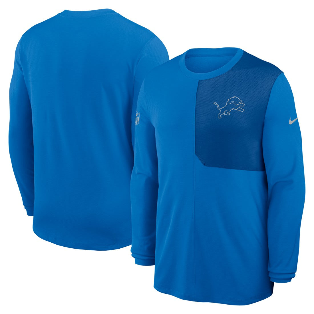 Nike Detroit Lions Sideline Coach UV Dri-FIT Long Sleeve Shirt Blue