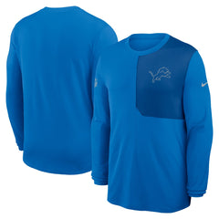 Nike Detroit Lions Sideline Coach UV Dri-FIT Long Sleeve Shirt Blue