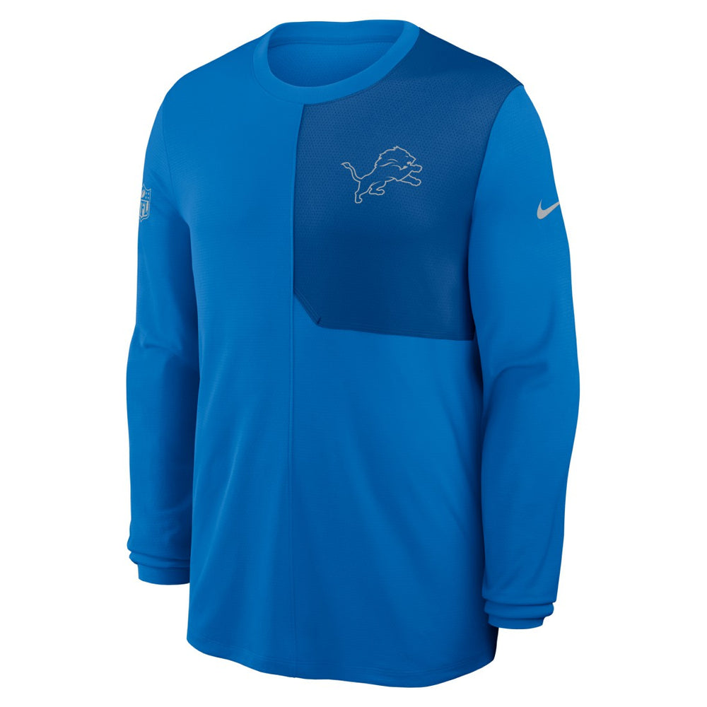 Nike Detroit Lions Sideline Coach UV Dri-FIT Long Sleeve Shirt Blue