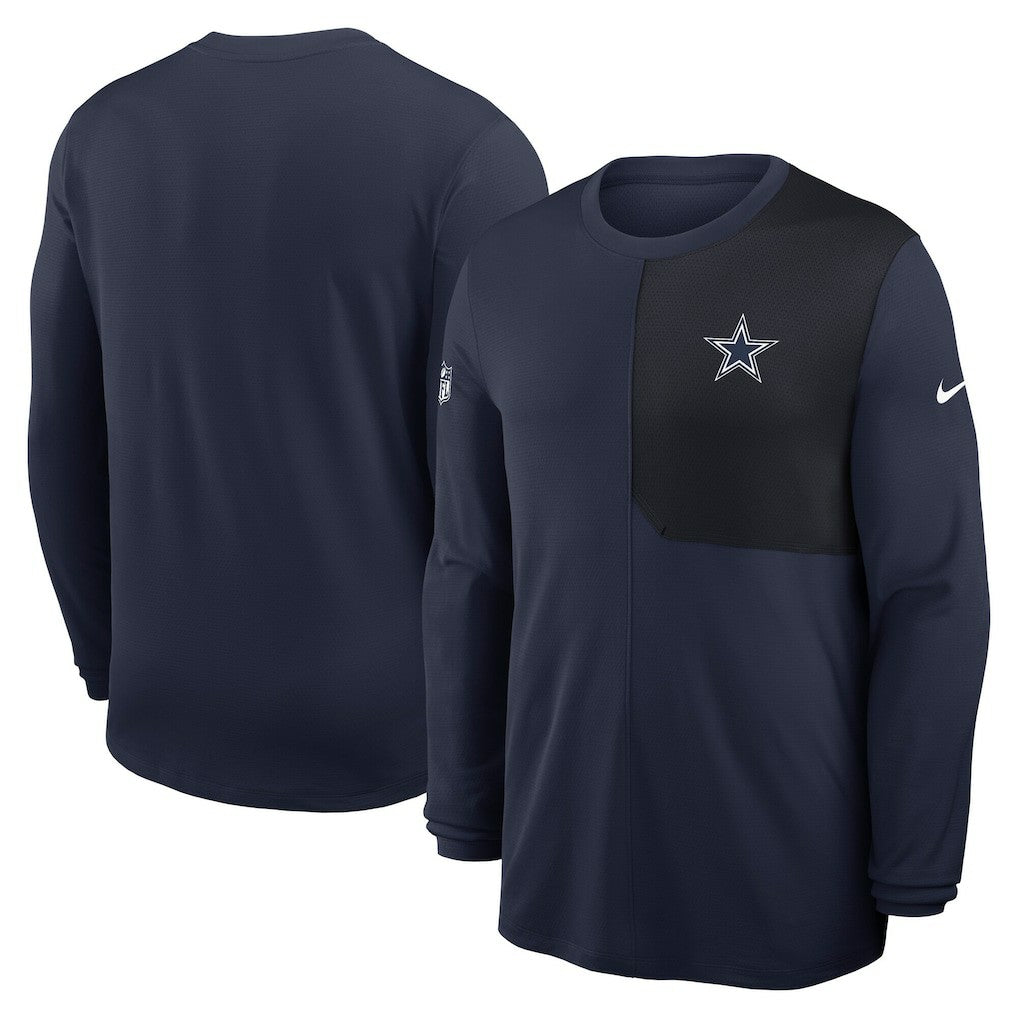 Nike Dallas Cowboys Sideline Coach UV Dri-FIT Long Sleeve Shirt Navy