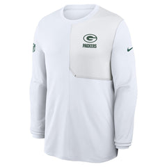 Nike Green Bay Packers Sideline Coach UV Dri-FIT Long Sleeve Shirt White