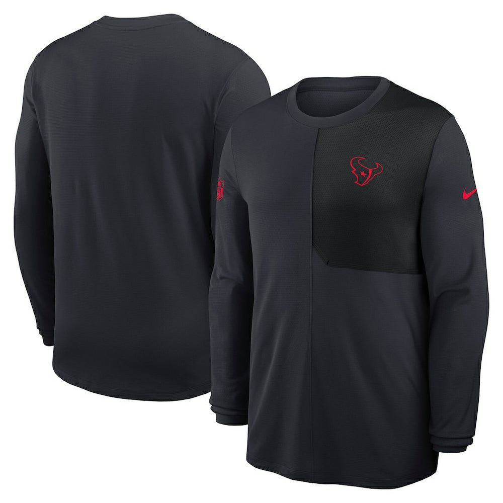 Nike Houston Texans Sideline Coach UV Dri-FIT Long Sleeve Shirt Navy