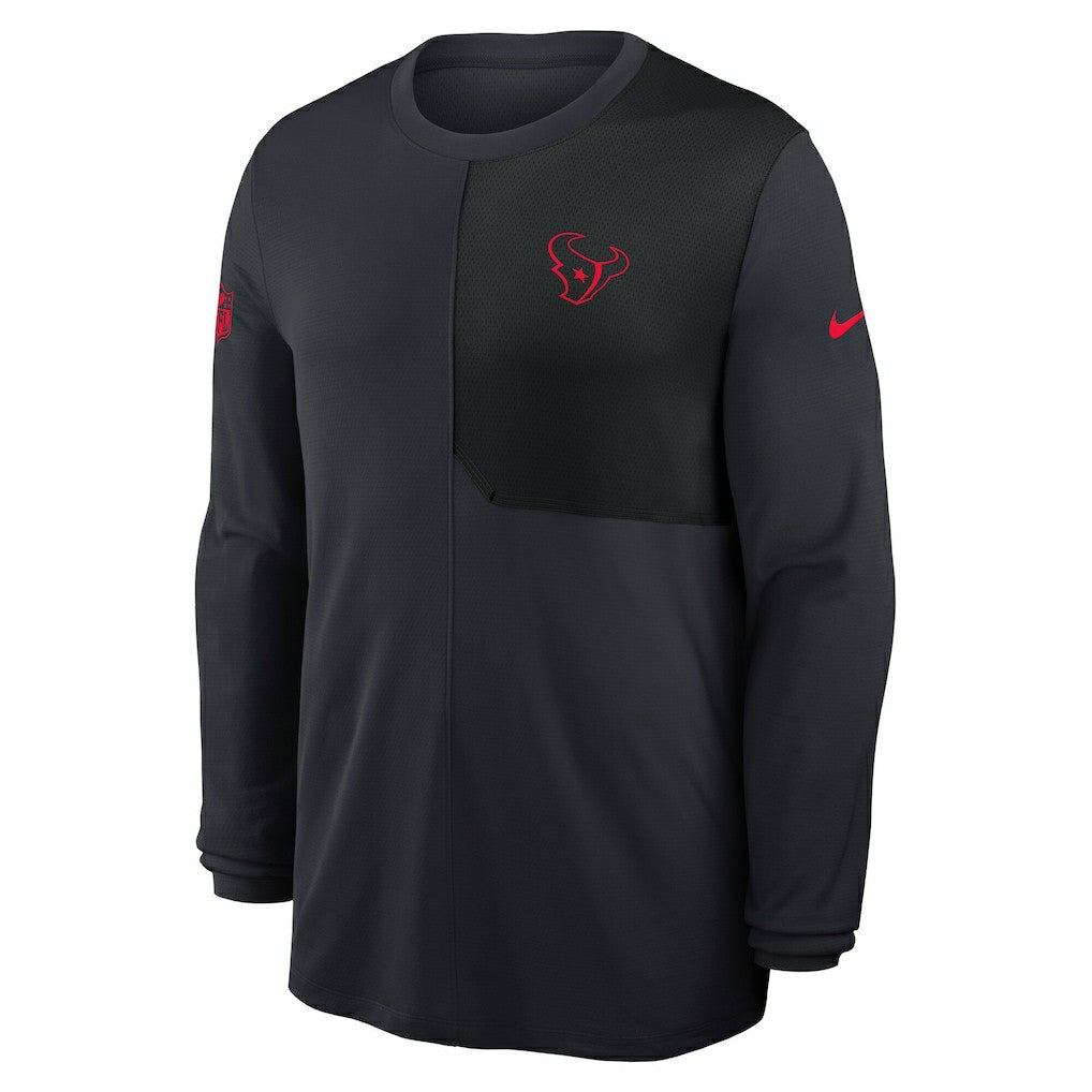 Nike Houston Texans Sideline Coach UV Dri-FIT Long Sleeve Shirt Navy
