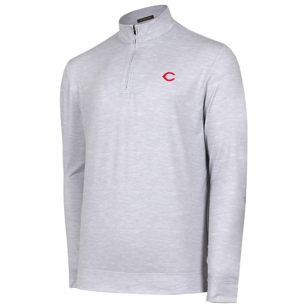 Cincinnati Reds Sublime Tri-Blend Quarter-Zip Jacket - Gray - MLB on Sale