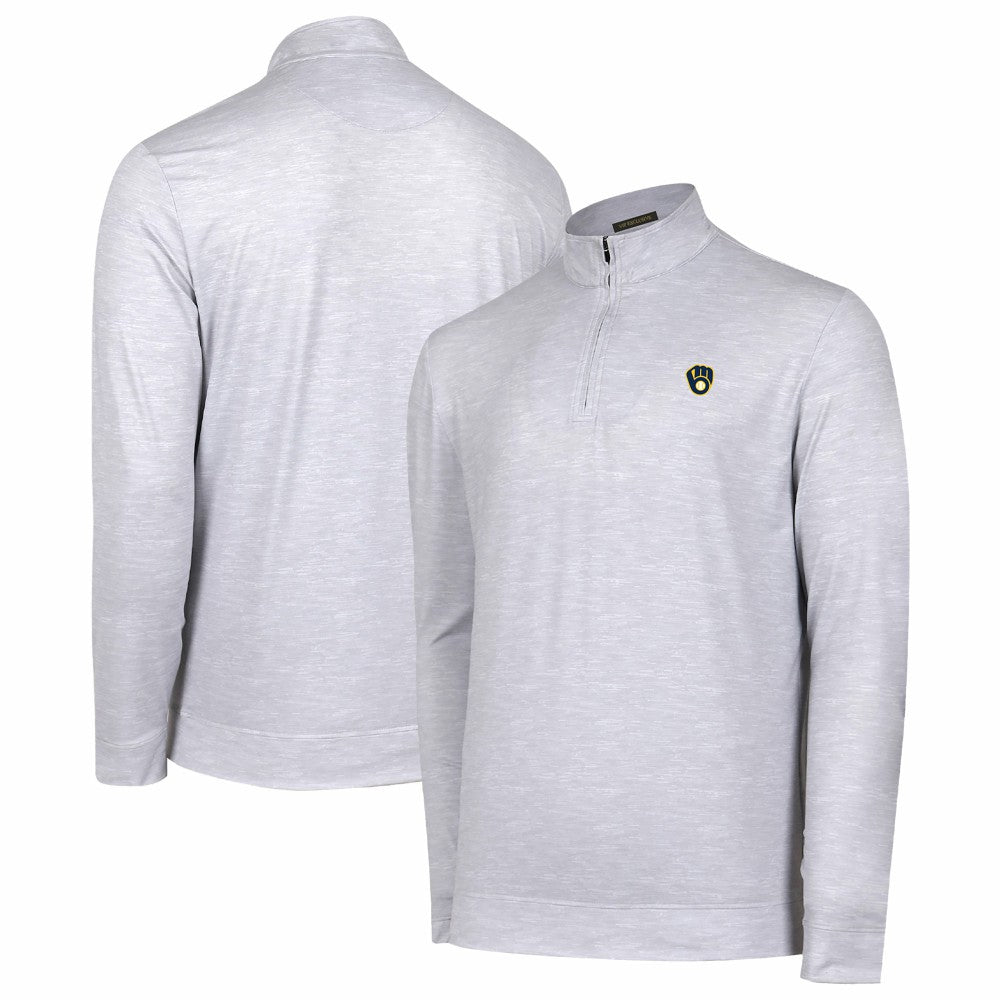 Milwaukee Brewers Sublime Tri-Blend Quarter-Zip Jacket - Gray - MLB Discount