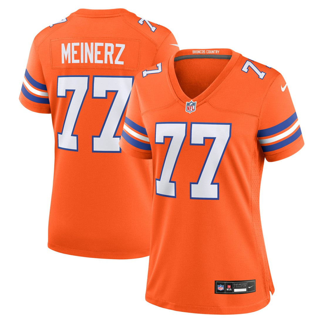 Nike Quinn Meinerz Denver Broncos Women's Mile High Collection 1977 Throwback Player Game Jersey Orange