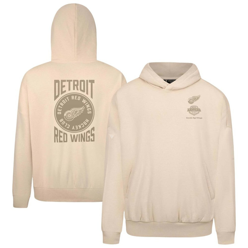 Detroit Red Wings Levelwear Contact Stamp Pullover Hoodie - Cream - NHL 202116536